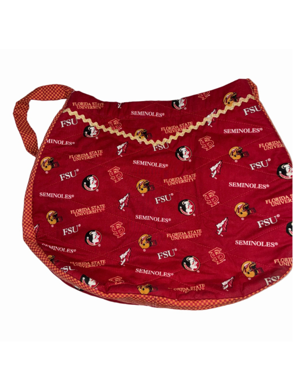 Women's Florida State Seminoles Shoulder Tote Bag, Red/Gold Handcrafted - Picture 2 of 3